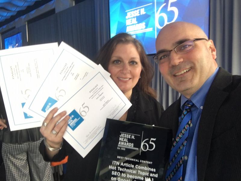 ITN Editorial Director Melinda Taschetta-Millane and Editor Dave Fornell at the  Jesse H. Neal Awards in New York City.