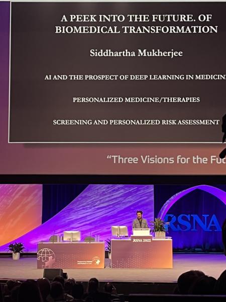 Pulitzer Prize-winning author, renowned oncologist and RSNA 2022 Plenary Session speaker, Siddhartha Mukherjee, MD, delivered a captivating presentation on Nov. 28 to a packed audience of attendees.