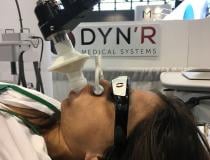 The DynR SDX motion tracking system can help control respiratory motion for lung cancer radiotherapy. The system monitors the air inhaled and exhaled and matches the tumor position to the position on the treatment plan.  The radiotherapist can use the technology to tell the patient when to hold their breath to maintain optimal positioning. #ASTRO19 #ASTRO2019 #ASTRO