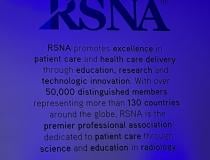 The mission of the RSNA was ever-present throughout the 108th Scientific Assembly and Annual Meeting, including this illumated sign near the Discovery Theater.