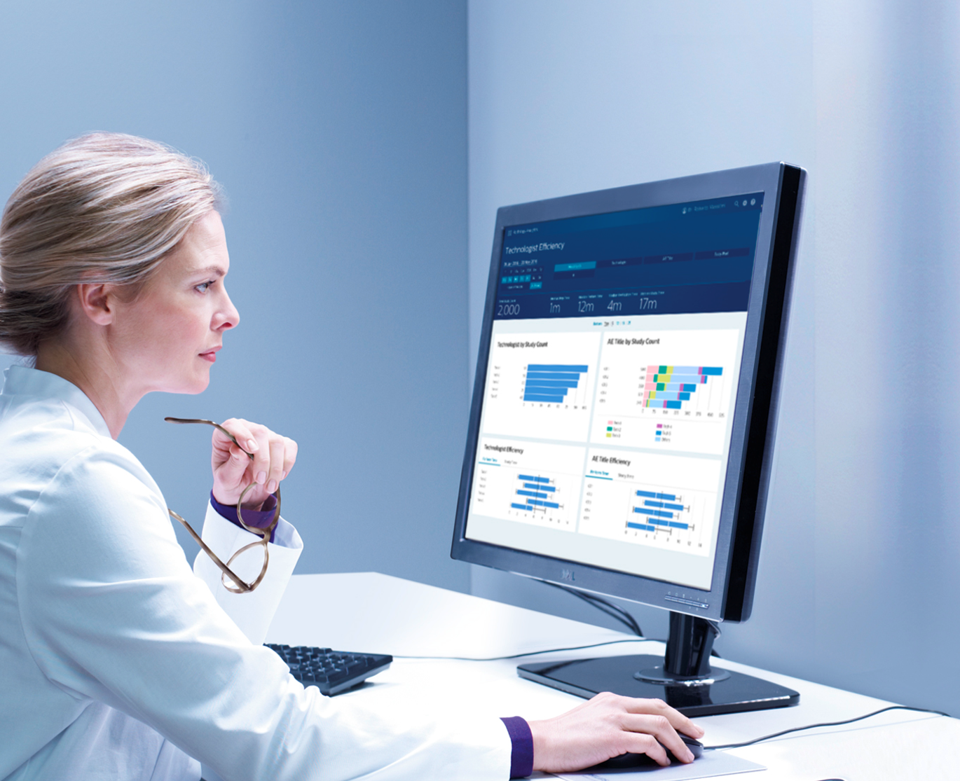 IntelliSpace Radiology Analytics aggregates and filters multiple data points for an integrated, holistic view of your workflow.