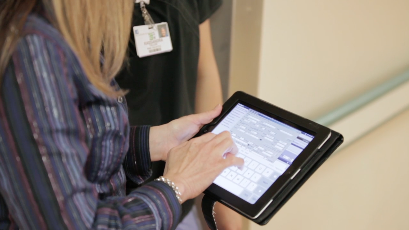 Bethesda RIS/PACS Admisitrator Anne Osowski accessing the system on an iPad