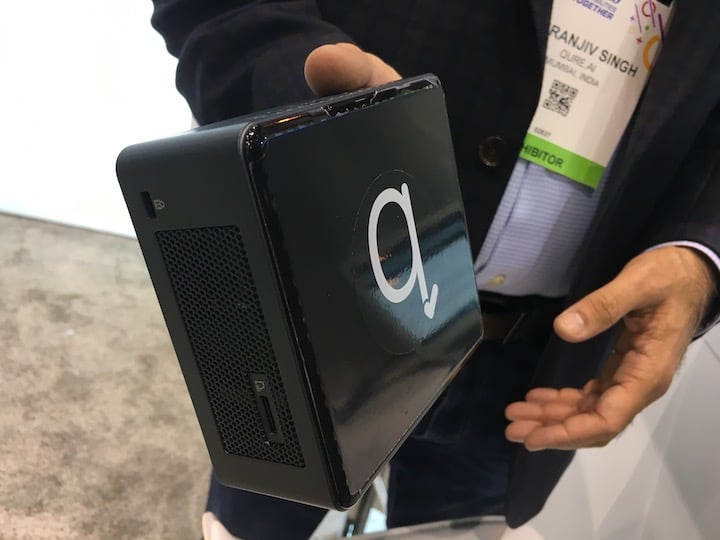 Qure.AI offers a small plug in box that enables its lung AI detection app in remote areas without the need for an internet connection or PACS.