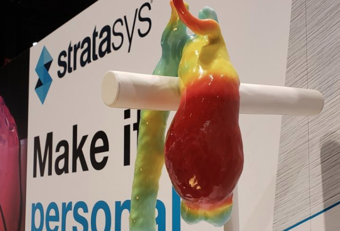 One of several 3-D printed models at Stratasys booth during RSNA 2018. #RSNA18