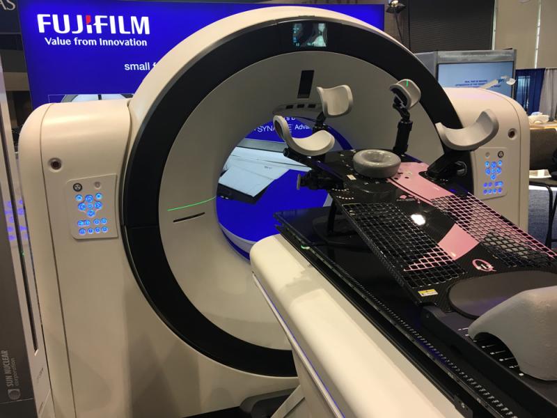 This is the Fujifilm FCT Embrace dedicated radiotherapy planning computed tomography system. It offers an 85 mm bore with either a 64 or 128 slice configuration. <a href="https://www.itnonline.com/content/fujifilm-unveils-fct-embrace-ct-system-oncology"> Read more about this system.</a> #ASTRO19 #ASTRO2019 #ASTRO