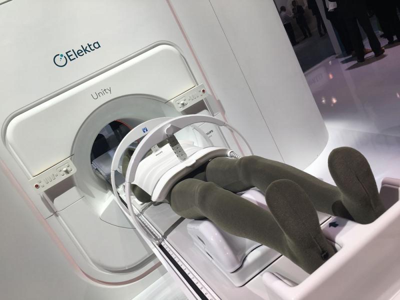 he Elekta Unity MRI-guided RT system at ASTRO 2019. The system is the second MRI-guided radiation therapy systems to gain U.S. FDA clearance.#ASTRO19 #ASTRO2019 #ASTRO