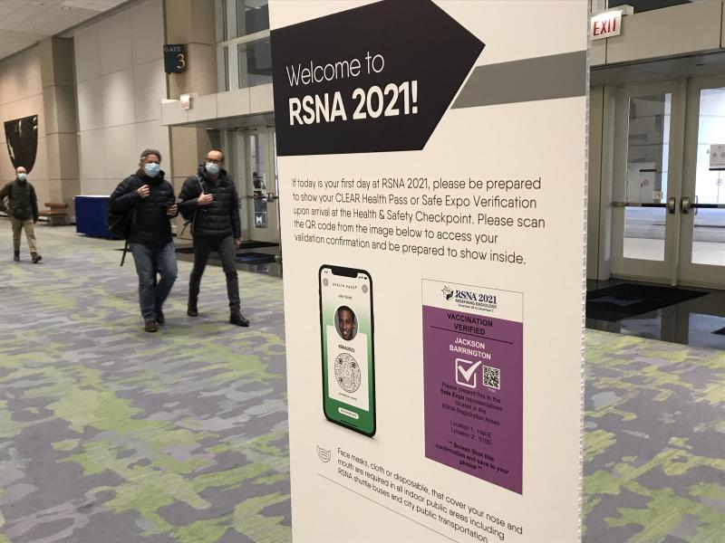 RSNA 2021 required all attendees to show proof of vaccination and required wearing a mask at all times. 