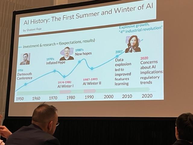 In a Sunday morning session at RSNA 2023, Connie Lehman, MD, PhD, FACR, FSBI, of Mass Gen/Harvard, provided a thorough historical overview of key milestones in the development of machine learning and artificial intelligence in imaging.