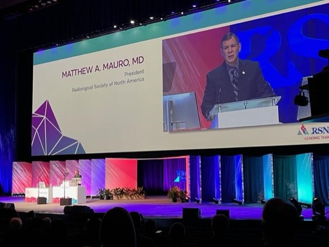 RSNA 2022-2023 President Matthew A. Mauro, MD, FACR, FSIR, FAHA, focused his Nov. 26 Opening Ceremony Presidential Address on the theme of RSNA: Leading through Change
