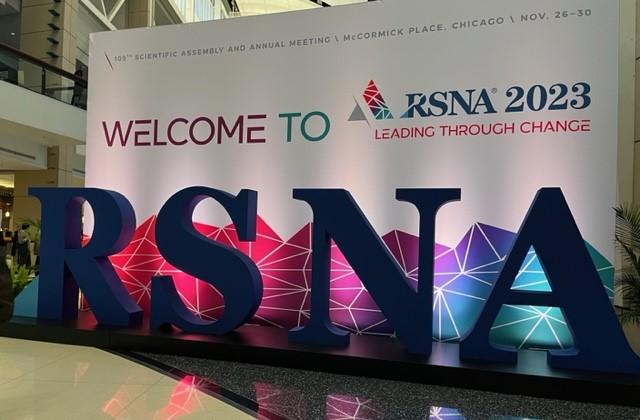 A rare sight captured in the early morning on day one of RSNA 2023 before thousands gathered in front of the classic signage for the annual tradition of image taking by attending imagers.