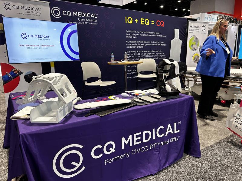 In the CQ Medical booth, Shelli Locklear, marketing manager for radiation oncology, discussed the company's Symphony Solutions at RSNA 2023
