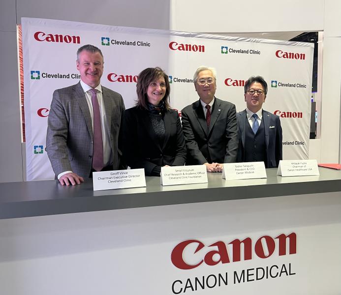 Canon Medical and Cleveland Clinic have announced plans to form a strategic research partnership to develop innovative imaging and healthcare IT technologies