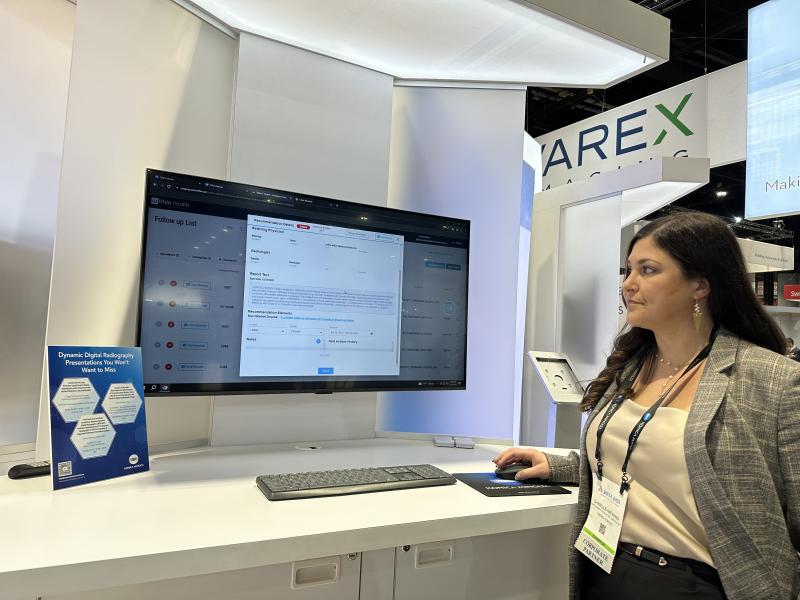 Даниэль Нивинд продемонстрировал новые облачные решения Exa Connect для автоматического сбора доходов и рабочих процессов предварительной авторизации на выставке RSNA 2023. 