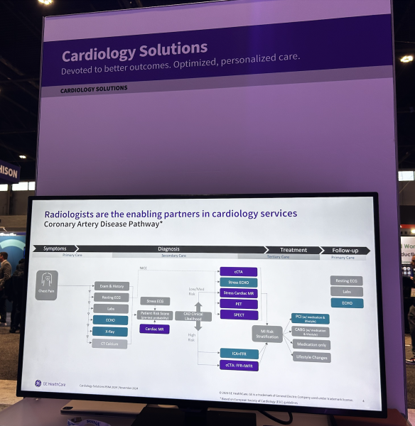 With cardiology being one of the most demanding clinical workflow environments, this integration would begin with a focus on the cardiology care pathway and GE HealthCare’s CardIQ Suite, a workflow which leverages Deep Learning to automatically identify the presence and location of coronary artery calcifications 
