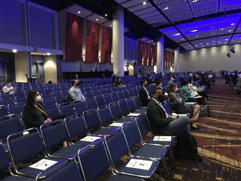 COVID impacted attendance at the 2021 ASTRO meeting, so there was ample open space between attendees in most sessions, such as the opening presidential symposium.