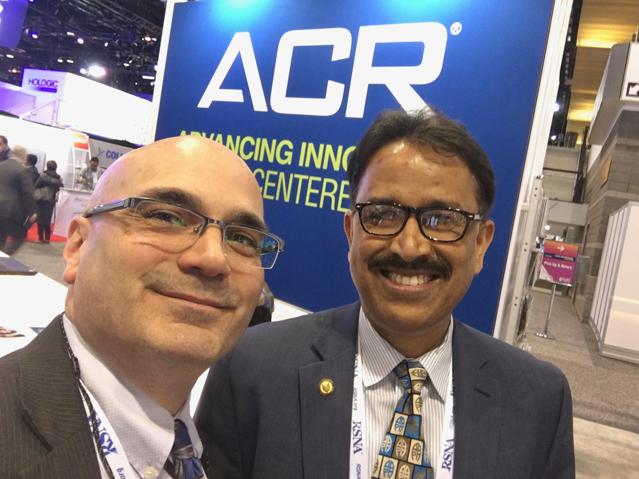 ITN Editor Dave Fornell and Mahadevappa Mahesh, Ph.D., chief of medical physicist and professor of radiology and medical physics, Johns Hopkins University. He presented a late-breaking RSNA study on how medical imaging radiation dose has started to drop over the past decade.