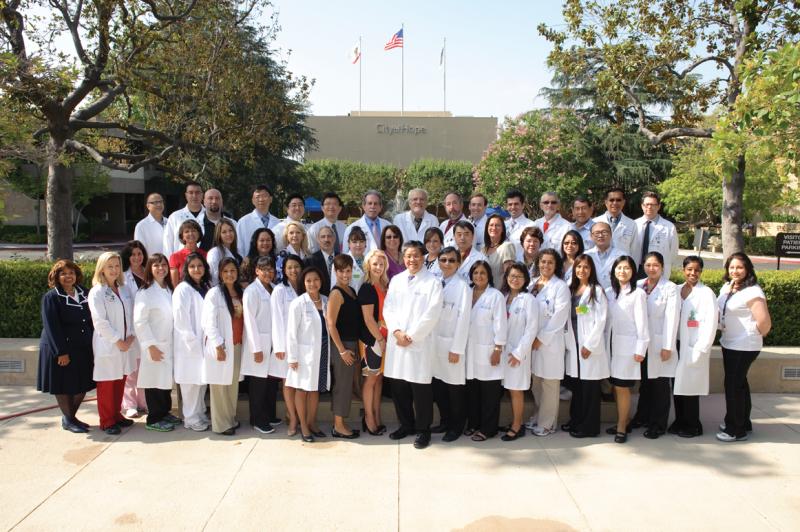 Oncology staff at the Elsie and Robert Pierson Radiation Oncology Center, City of Hope National Medical Center.