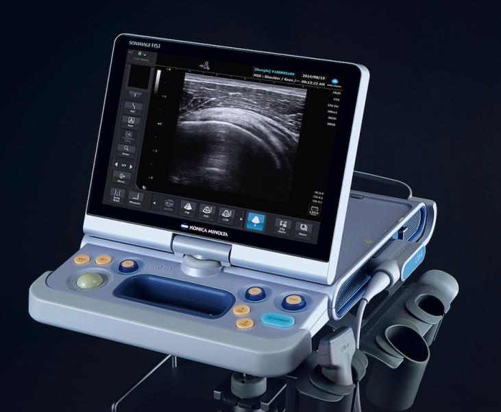 The Konica Minolta Sonimage HS1 hand-carried system is designed for point of care ultrasound (POCUS) use for an immediate, quick look inside the patient. POCUS systems from several vendors are seeing rapid growth.
