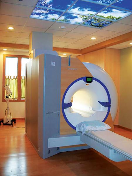In its exam rooms, RMI’s MRI unit has an open feel for greater patient comfort. 