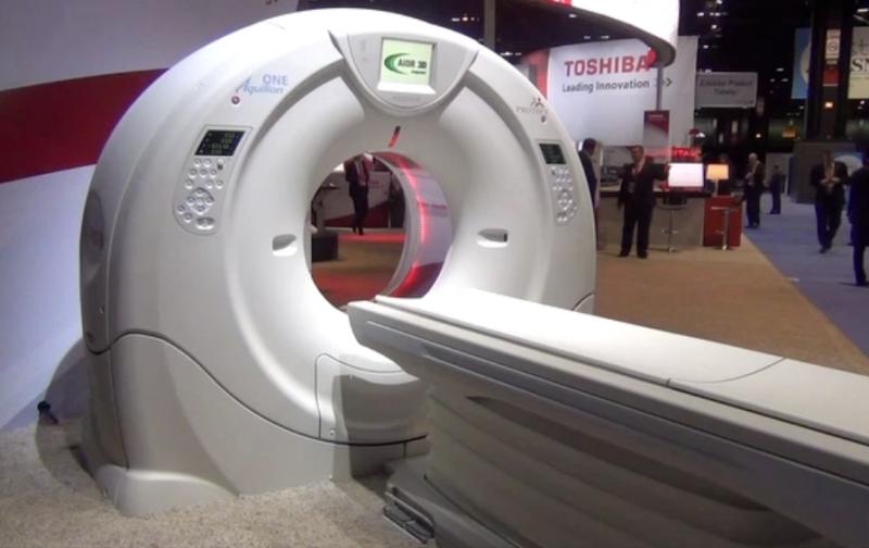 Toshiba unveiled a 640-slice CT scanner, the Aquilion One Vision.