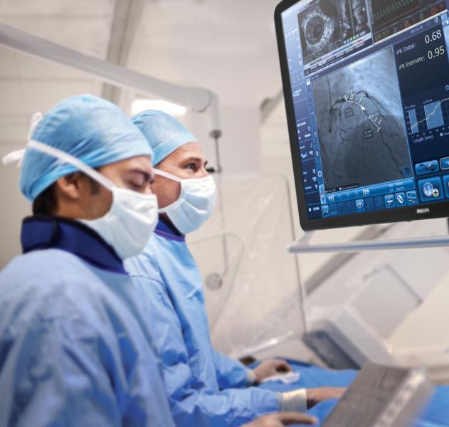 SyncVision iFR Co-registration from Philips Healthcare maps iFR pressure readings onto angiogram.