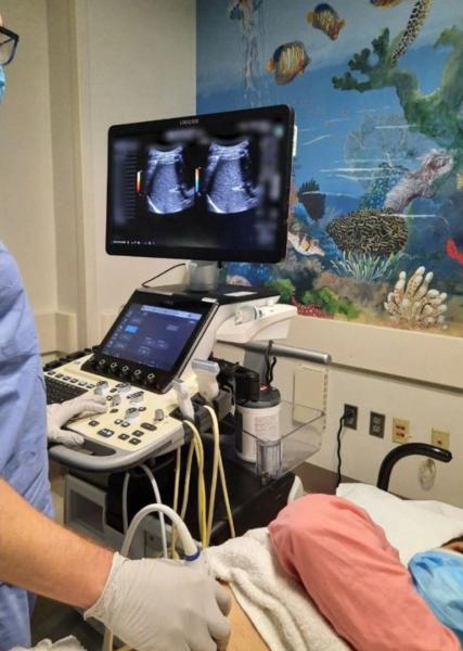 Figure 3. Patient undergoing ultrasound.