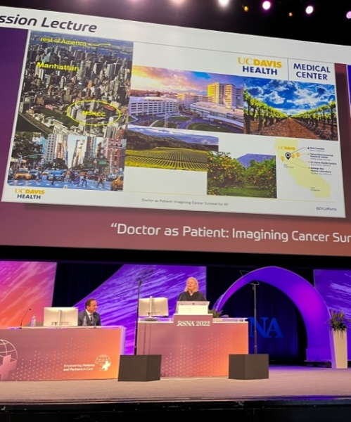 Focusing on radiologists’ role in communicating with patients for better outcomes was Elizabeth Harris, MD, of UC Davis Medical Center during a Plenary Session which followed the RSNA 2022 Presidential Address during the Opening Session on day one of RSNA 2022.  