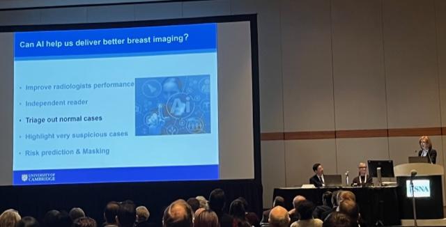 A Monday morning program at RSNA 2022 provided significant findings from a host of radiologists from around the world on the impact of artificial intelligence (AI). The Science Session with Keynote:  Breast Imaging, “Breast Screening with AI — An Update” was moderated by Wendy Demartini, MD, Stanford University School of Medicine, and Christoph I. Lee, M.D., University of Washington, for the standing-room only audience. See related story here:https://www.itnonline.com/article/rsna-2022-day-2-focus-breast-sc