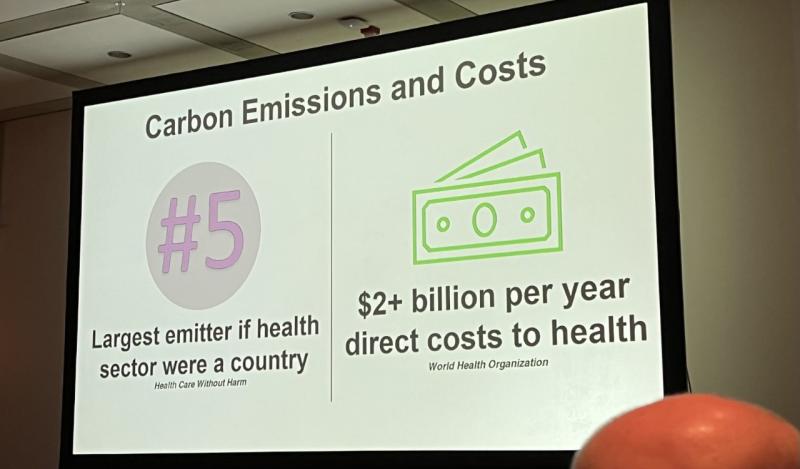 An eye-opening visual on the impact of radiology on the environment was shared by panelist Reed A. Omary, MD, Vanderbilt University Chair of Radiology, during a Fast Five Session on the future of radiology.