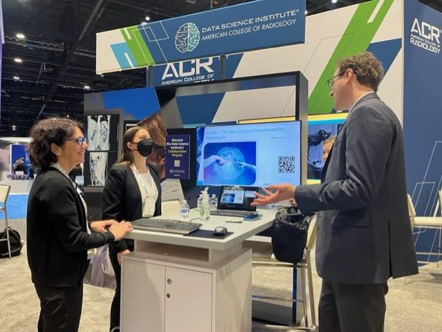 The American College of Radiology (ACR) had a strong presence at RSNA, including (L to R) Laura Cooms, PhD, Vice President of Data Science and Informatics, and data scientist Laura Brink.
