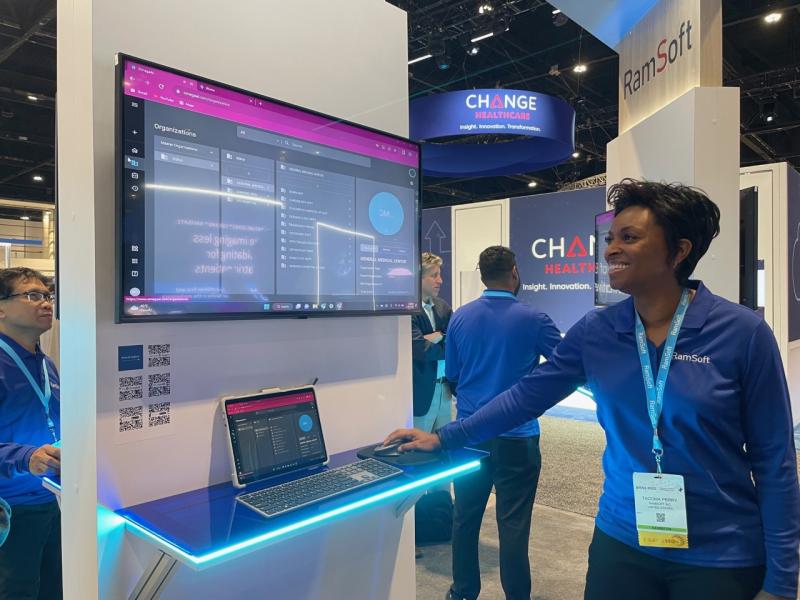 RamSoft's Tacoma Perry demonstrates the new OmegaAI, which is a cloud-native, serverless Imaging EMR software platform that consolidates VNA, Enterprise Imaging, PACS, RIS, simplified image exchange/sharing, routing & storage, a zero-footprint (ZFP) viewer, unified worklist, radiology reporting, document management, peer , patient portal, real-time business intelligence and analytics, AI radiology concierge, billing and payments, an app marketplace, and more.