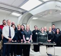 The teams from KCPI and Mevion gather to celebrate the first patient treatment. (Photo: Business Wire)