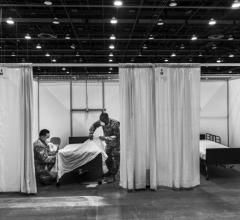 #COVID19 #Coronavirus #2019nCoV #Wuhanvirus #SARScov2 U.S. Army Spc. Jonathon Hyde and Spc. Casymn Harrison from the 1434th Engineer Company, Grayling, Mich., Michigan National Guard, prepare patient rooms at TCF Regional Care Center in Detroit in advance of receiving COVID-19 patients, April 9, 2020 #COVID19 #Coronavirus #2019nCoV #Wuhanvirus #SARScov2