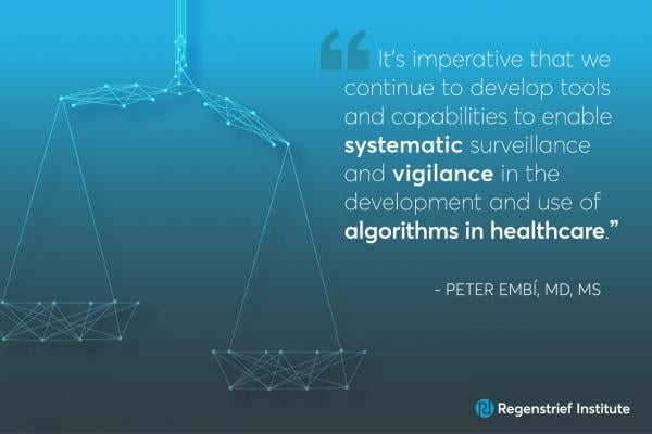 Artificial intelligence (AI)-driven healthcare has potential to transform medical decision-making and treatment, but AI algorithms must be thoroughly tested and continuously monitored to avoid unintended consequences to patients. In JAMA Network Open, Regenstrief Institute President Peter Embí, M.D., calls for algorithmovigilance (a term he coined for scientific methods and activities relating to evaluation, monitoring, understanding and prevention of adverse effects of algorithms in healthcare) to address 