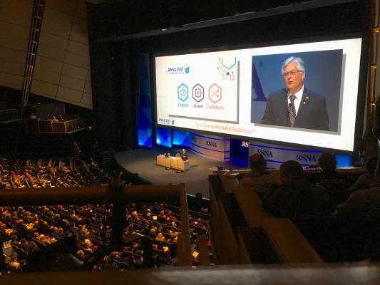 Upcoming radiology conferences, meetings and events. This photo is from the 2017 RSNA opening session.