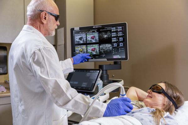The Imagio Breast Imaging System helps physicians differentiate between benign and malignant breast lesions using non-invasive opto-acoustic/ultrasound (OA/US) technology to provide information on breast lesions in real time, helping providers to characterize and differentiate masses that may — or may not — require more invasive diagnostic evaluation. 