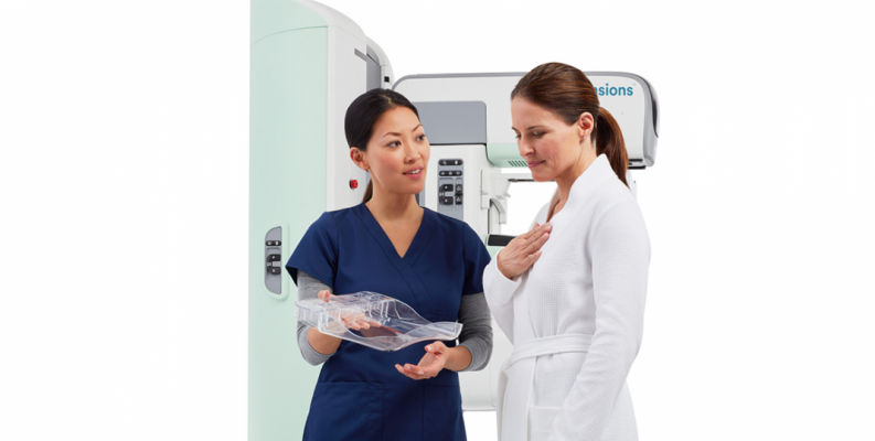 SmartCurve technology, a revolutionary breast imaging technology designed specifically for the curvature of the female breast to provide every woman with a more comfortable and accurate mammogram.