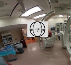 360 degree view inside an Interventional radiology lab at Henry Ford Hospital used for neuro-interventions and stroke.