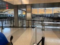 The TSA security checkpoint in the middle of the afternoon during the week in late March at Raleigh Durham Airport (RDU). Photo by commercial pilot Andrew Vlack pilot.
