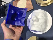 Example of a 3D printed, customized face bolus to treat cancer with electron beam radiation therapy in the Decimal booth at ASTRO 2021. #EBRT #ASTRO #ASTRO21