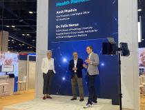 “To bring innovation and the agile approaches of smaller [information technology] companies to healthcare, you need to hide the complexities of the healthcare stack,” said Dr. Felix Nensa (top), during GE Healthcare's introduction of Edison Digital Health Platform, a vendor-agnostic hosting and data aggregation platform with an integrated artificial intelligence (AI) engine, at HIMSS22.