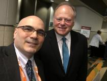 DAIC and ITN Editor Dave Fornell with Hal Wolf, president and CEO of the Healthcare Information Management and Systems Society (HIMSS) at the society’s annual meeting this week. Wolf spoke at the opening session about the “silver tsunami” that is starting to wash over healthcare that will lead to shortages of both doctors and support staff.