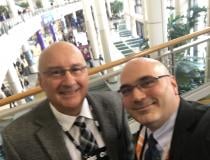 Mike Ciancio left, imaging systems administrator at Carolina East Health System, took time out at HIMSS to speak with ITN Editor Dave Fornell about advances in radiology informatics. 