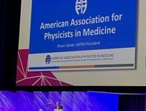 The American Association of Physicists in Medicine (AAPM) President Ehsan Samei shared updates and insights into the mission of its members during the Opening Plenary Session on Sun., Nov. 26 during RSNA 2023.