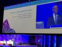 Alan H. Matsumoto, MD, University of Virginia Health, introduced RSNA 2022-2023 President Matthew Mauro during the Sunday, Nov. 26 Opening Ceremony and Plenary Session.