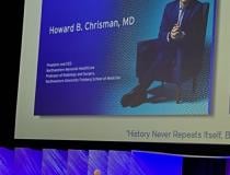 Howard B. Chrisman, MD, President and CEO of Northwestern Memorial HealthCare, Professor of Radiology and Surgery, Northwestern University Feinberg School of Medicine — a distinguished health care leader, presented the RSNA 2023 Opening Session Lecture