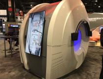This is Reflexion’s X1 LINAC radiotherapy system on display at ASTRO 2021. It recently gained FDA clearance for standard SBRT, IMRT and SRS. However, the real value of the system is that it was designed for biologically guided radiotherapy, where PET radiotracer detectors can image metastases and the system can target each one with real time adaptive radiotherapy. That technology is currently involved in a FDA IDE trial. If it gains FDA clearances, the technology promises to reduce treatment times. #ASTRO21