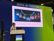 The AI Theater featured engaging sessions on the expanding presence of artificial intelligence in the imaging workflow. Here, Caroline Chung, MSc, MD, who recently authored an AACR Journal Cancer research article on the hot topic and need for metadata.