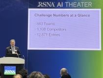 A packed AI Theater watched and waited as the finalists for the RSNA 2022 AI Challenge were revealed.