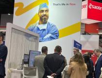 Agfa's RSNA22 booth featured its new messaging, "Agfa HealthCare: That's life in flow," and also gave attendees a preview of its new Work in Progess, the Agfa EI Agility Network (enterprise imaging).
